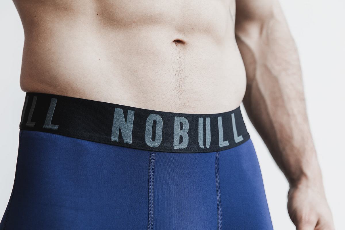 Nobull Compression Men's Tights Navy | Australia (DN0423)
